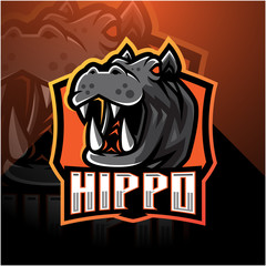 Hippo esport mascot logo design © Visink.art