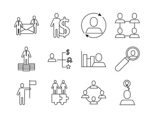 Fototapeta premium bundle of business success icons