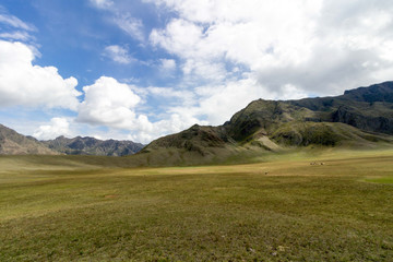 landscape with mountains and clouds