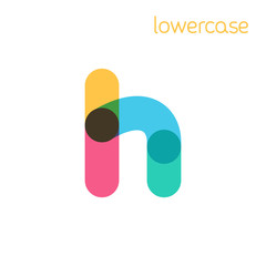 Overlapping one line lowercase letter h logotype.