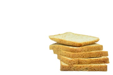 toast wheat bread sliced isolated on white background,some white bread slices pile up on white background,Sliced white bread,Slices of wheat bread isolated on white,Whole wheat bread and sandwich brea