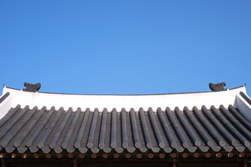 Fototapeta na wymiar Patterns of Roof tiles in Korean Traditional Houses.