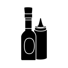 silhouette of set of delicious sauces isolated icon vector illustration design