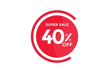 40 percent DISCOUNT IN Banner Sales Discounts. Discount Label vector template