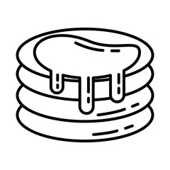 sweet pancakes pastry isolated icon