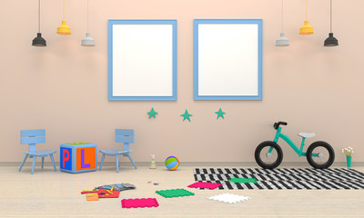 child activity room 3d rendering