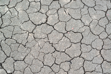 Above view of land during drought. Abstract surface in cracked ground, dry soil. Ecology concept. Cracked earth texture and background. .