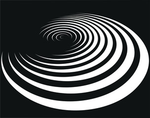 Digital image with a psychedelic stripes Wave design black and white. Optical art background. Texture with wavy, curves lines. Vector illustration