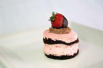 Strawberry stacked dessert closeup