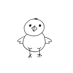 chicken easter hand drawn doodle in simple scandinavian style.
