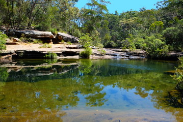 Fototapeta na wymiar Karloo Pool is a popular swimming and picnic spot situated in Royal National Park at the South of Sydney, Australia