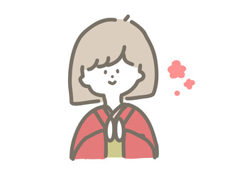 A girl wearing a kimono with a palm-4