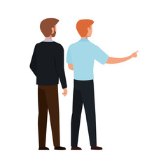 back businessmen elegant avatar character icon vector illustration design