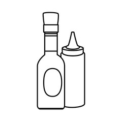set of delicious sauces line style icon vector illustration design