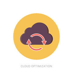 Cloud optimization flat concept icon