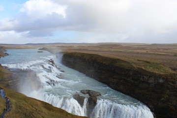 waterfall in Iceland with rainbow