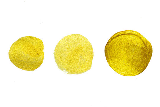 Watercolor gold circle hand paint background