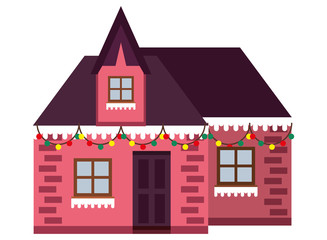 house with snow winter season