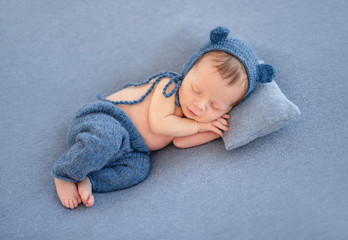Charming newborn in cute hat