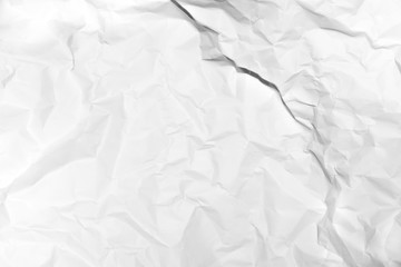 White crumpled paper texture background.	