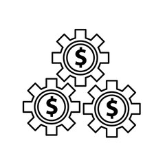 gears with money symbols icons