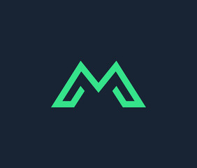  Letter M Logo Icon Minimal emblem design template