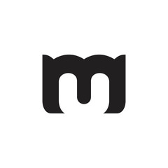 letter mu simple curves logo vector