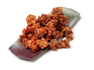 Dried pears on a white background 