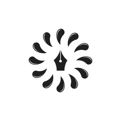 pen writer ink swirl design symbol vector