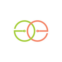 letter ge linked circle logo vector