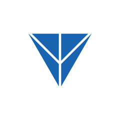 letter v triangle mosaic geometric logo vector