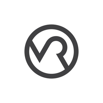 letter mr circle geometric logo vector