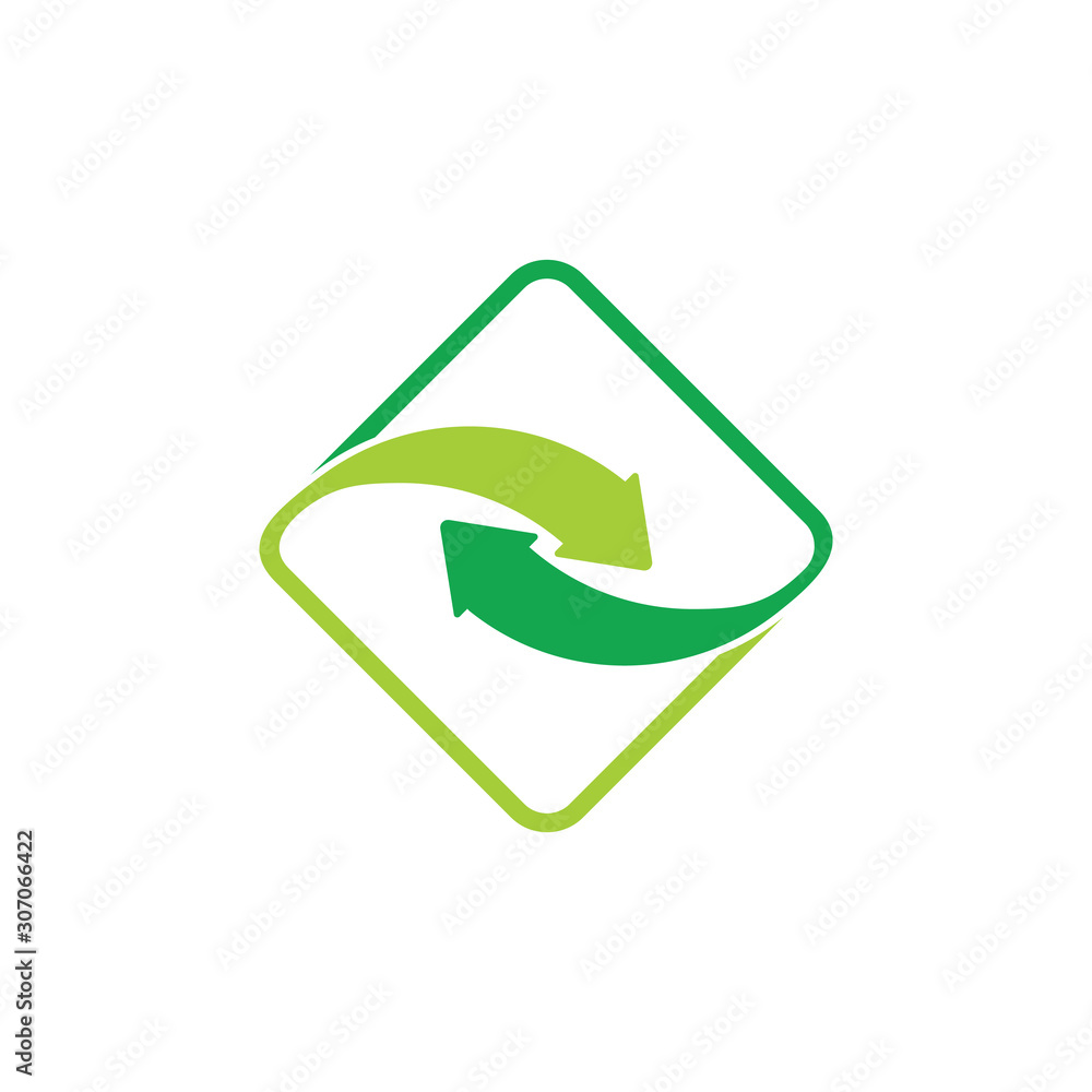 Poster linked arrow rotate motion logo vector