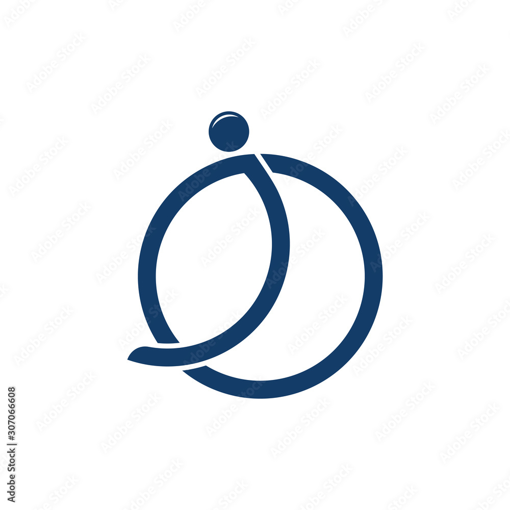 Poster circle object motion global logo vector