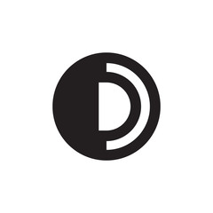 letter do simple geometric circle logo vector