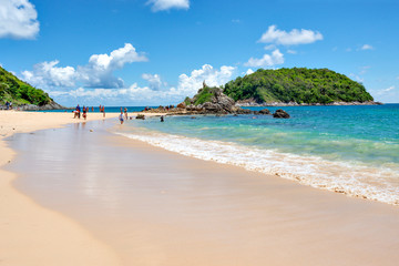 Ya Nui Beach with Turquiose Ocean in Summer, Phuket  Thailand - obrazy, fototapety, plakaty