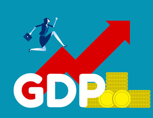 Government budget. Concept business growth GDP vector illustration, Gross domestic product, Flat cartoon character style design