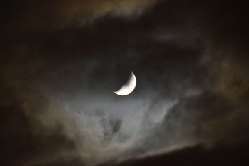 birght moon with clouds