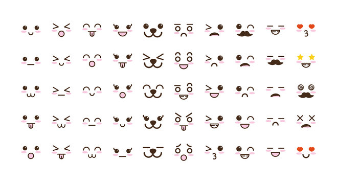 bundle of faces kawaii characters
