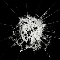 Broken glass craked on black background ,hi resolution photo art abstract texture object design