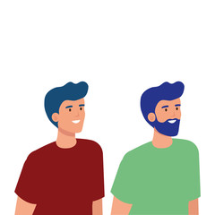 Avatar men design, Boys males person people human social media and portrait theme Vector illustration