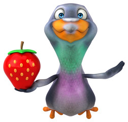 Fun pigeon - 3D Illustration