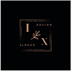 IX Beauty vector initial logo, handwriting logo of initial signature, wedding, fashion, jewerly, boutique, floral and botanical with creative template for any company or business