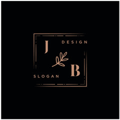 JB Beauty vector initial logo, handwriting logo of initial signature, wedding, fashion, jewerly, boutique, floral and botanical with creative template for any company or business