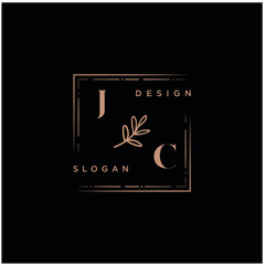 JC Beauty vector initial logo, handwriting logo of initial signature, wedding, fashion, jewerly, boutique, floral and botanical with creative template for any company or business