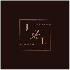 JL Beauty vector initial logo, handwriting logo of initial signature, wedding, fashion, jewerly, boutique, floral and botanical with creative template for any company or business