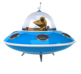 Fun frog- 3D Illustration