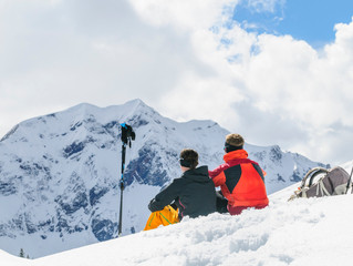 Naturgenuß beim Schneeschuhwandern in den Alpen