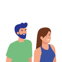 Woman and man avatar design, Person people human profile and user theme Vector illustration