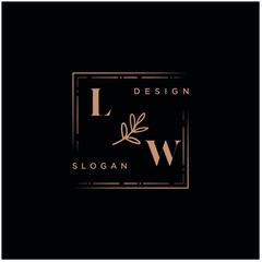 LW Beauty vector initial logo, handwriting logo of initial signature, wedding, fashion, jewerly, boutique, floral and botanical with creative template for any company or business